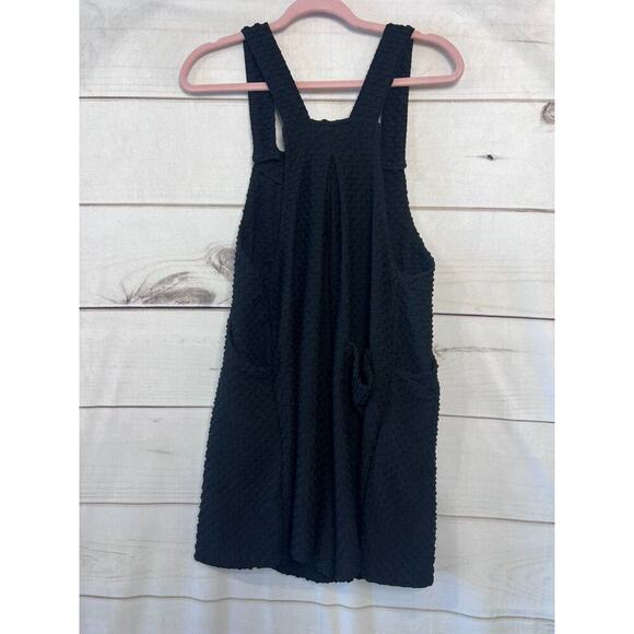 BIBI Size SM Black Romper Button Accent Woven Fun Comfy - Picture 4 of 6